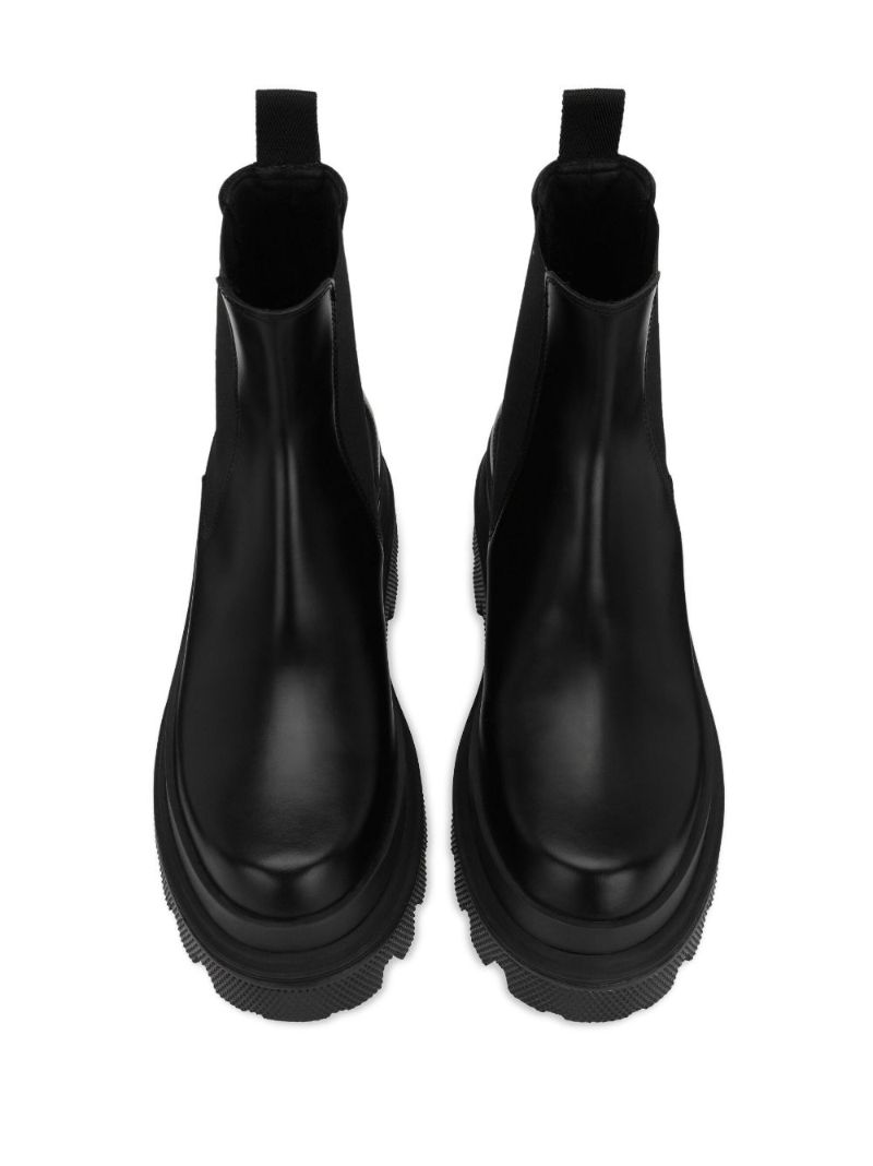 Black Hi-trekking Leather Chelsea Boots