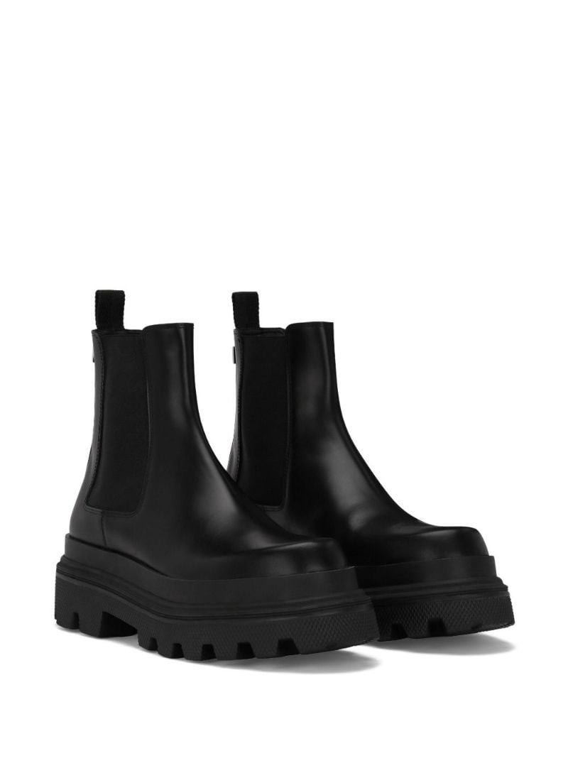 Black Hi-trekking Leather Chelsea Boots