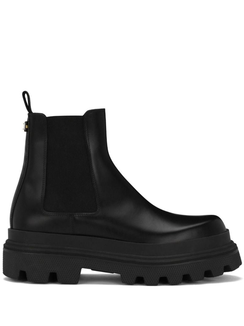 Black Hi-trekking Leather Chelsea Boots