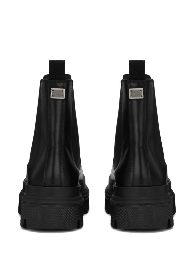 Black Hi-trekking Leather Chelsea Boots