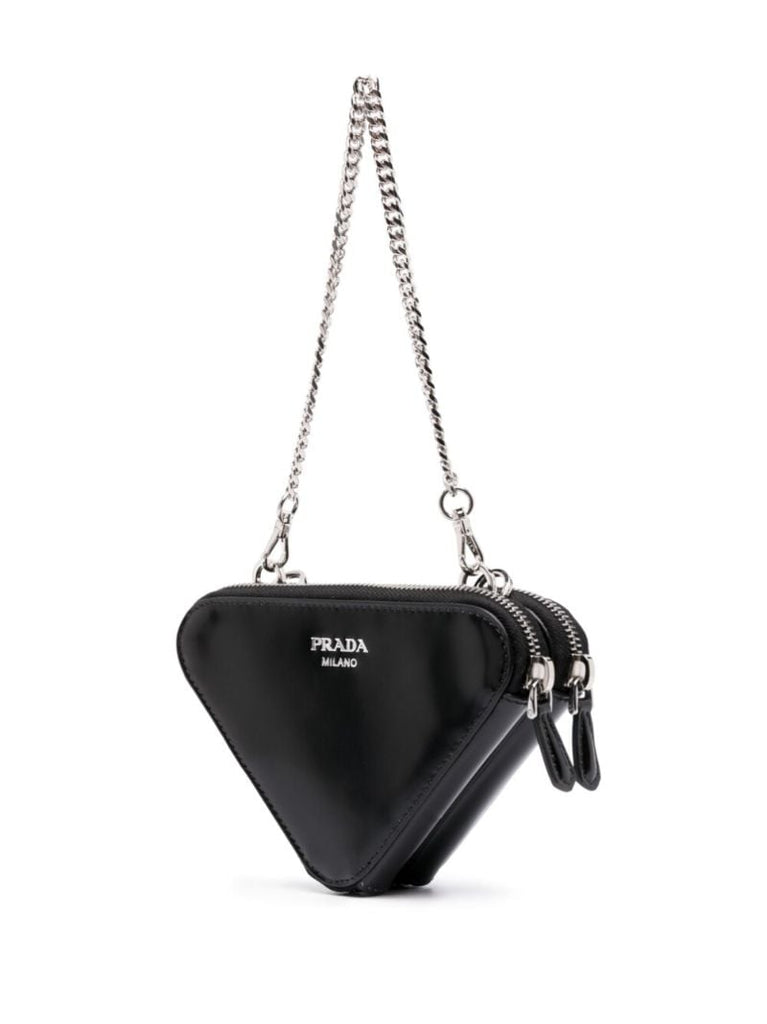 Black Triangle Logo Mini Bag