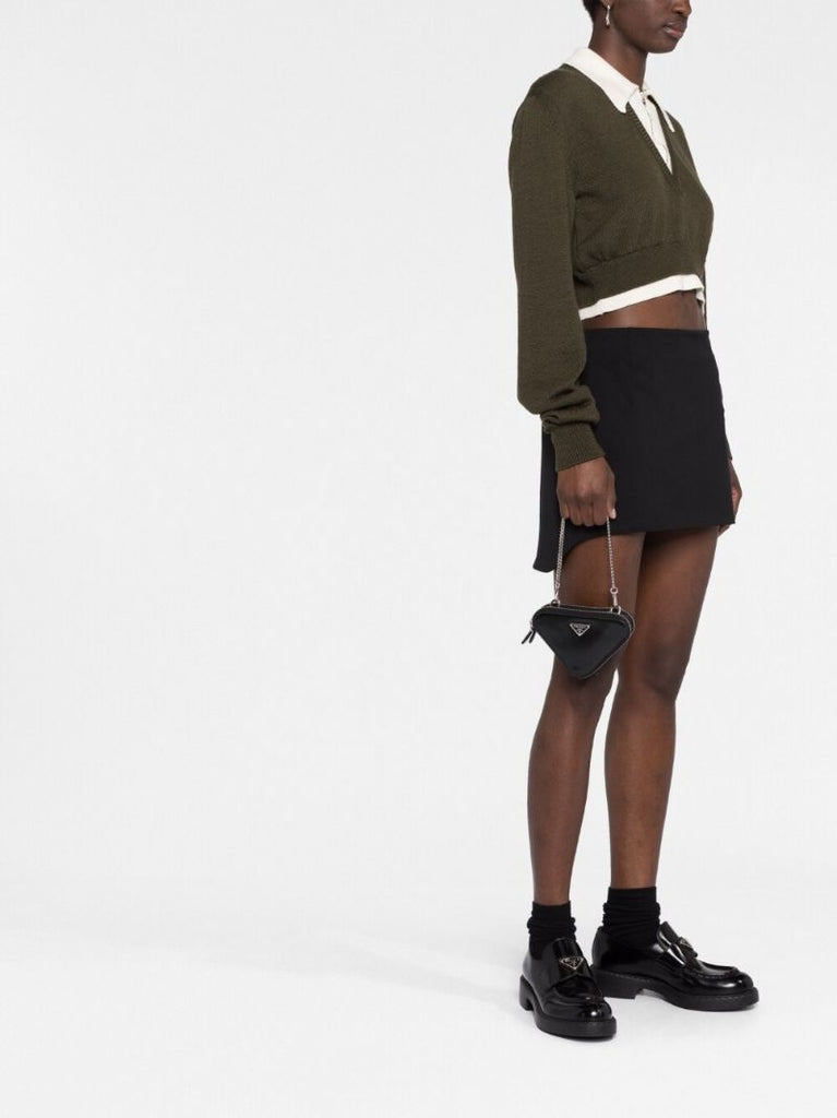 Black Triangle Logo Mini Bag