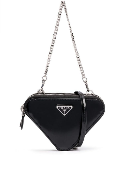 Black Triangle Logo Mini Bag