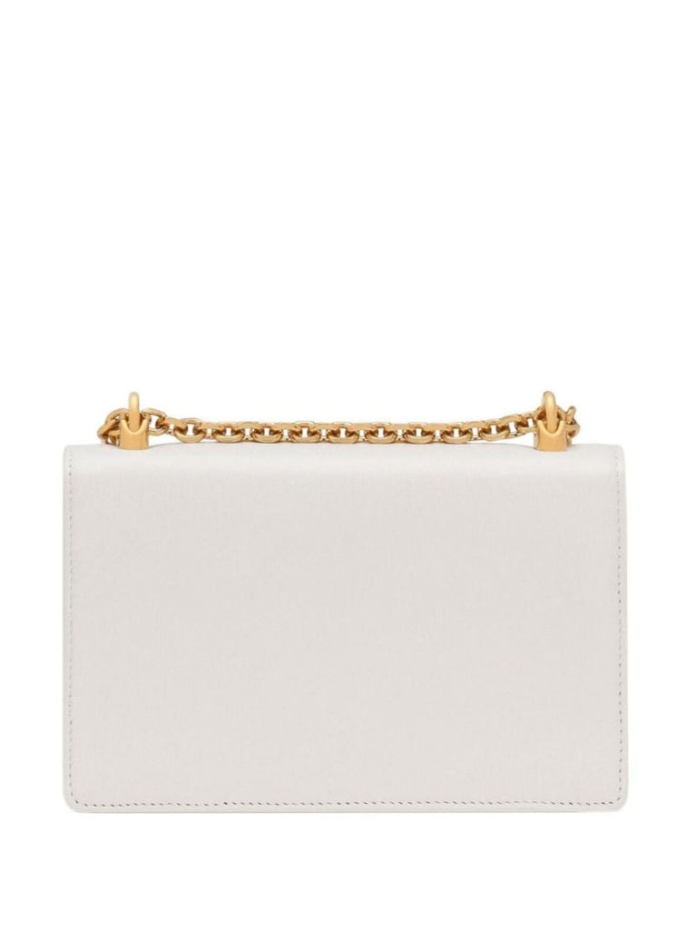 White Dg Girls Leather Cross Body Bag