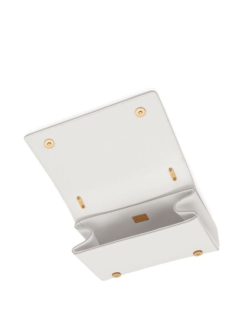 White Dg Girls Leather Cross Body Bag