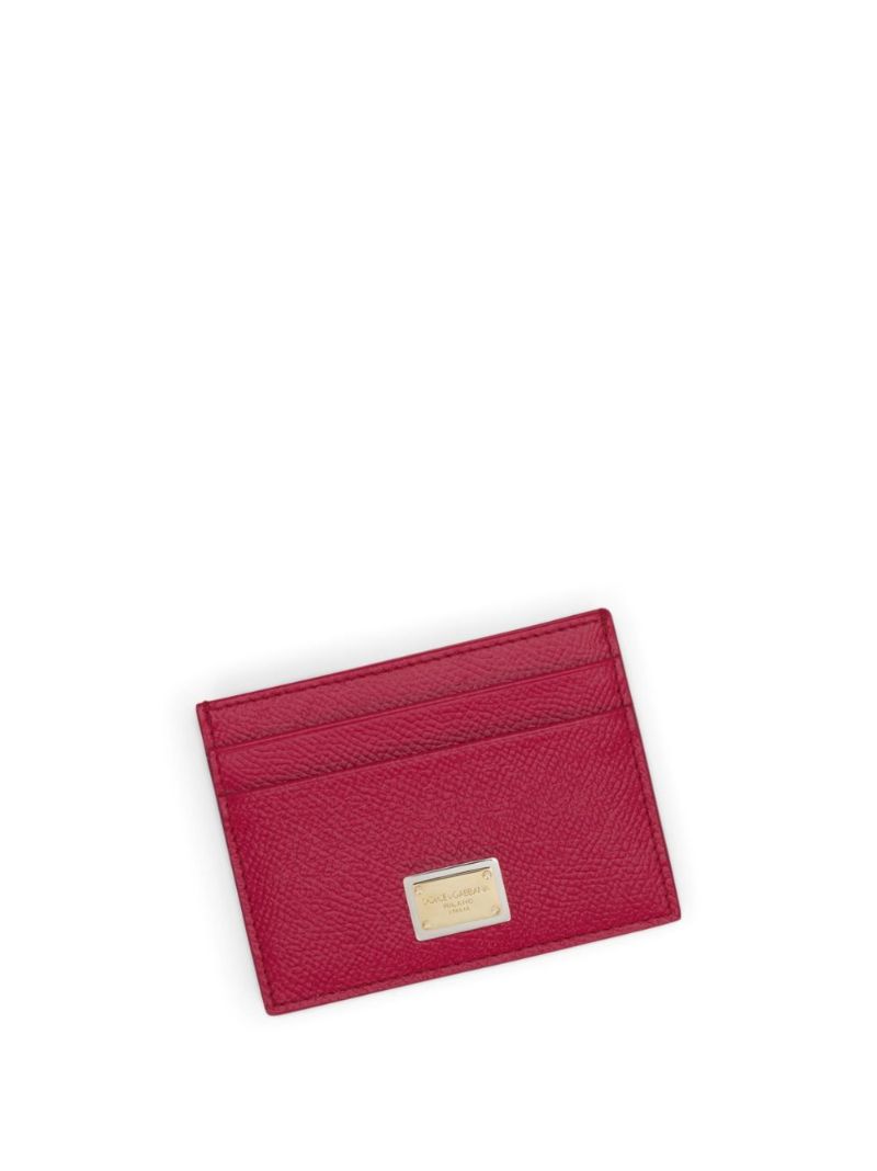 Red Dauphine Leather Card Holder