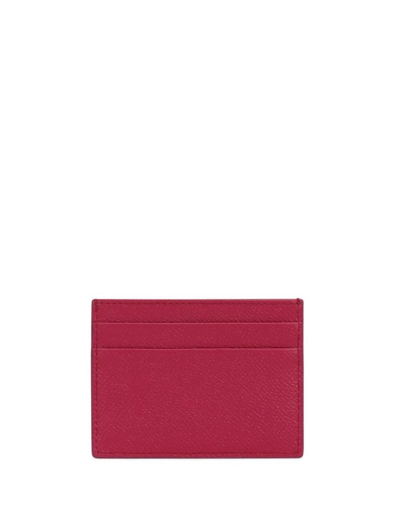 Red Dauphine Leather Card Holder