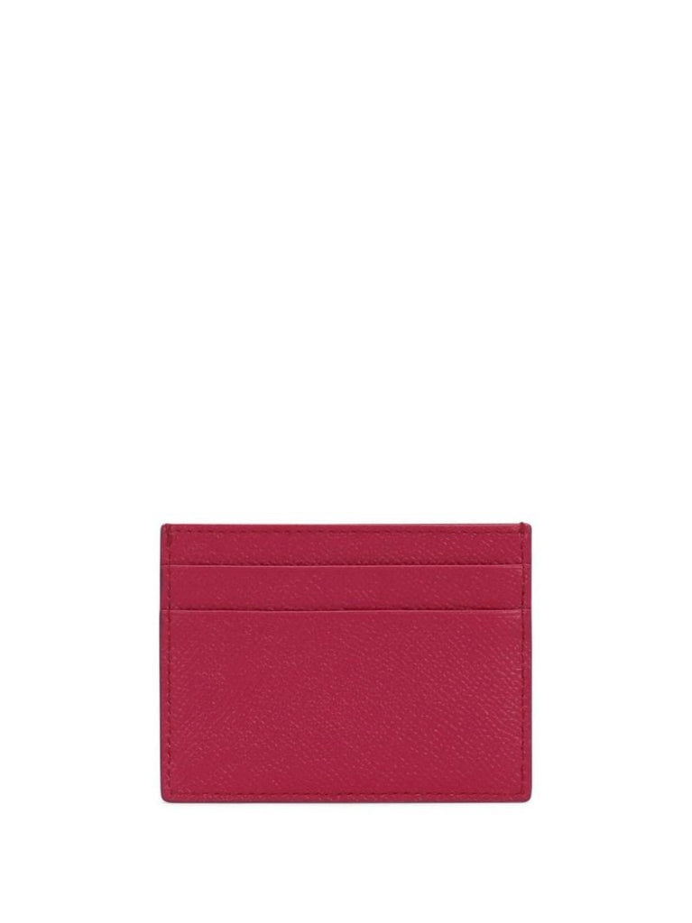 Red Dauphine Leather Card Holder