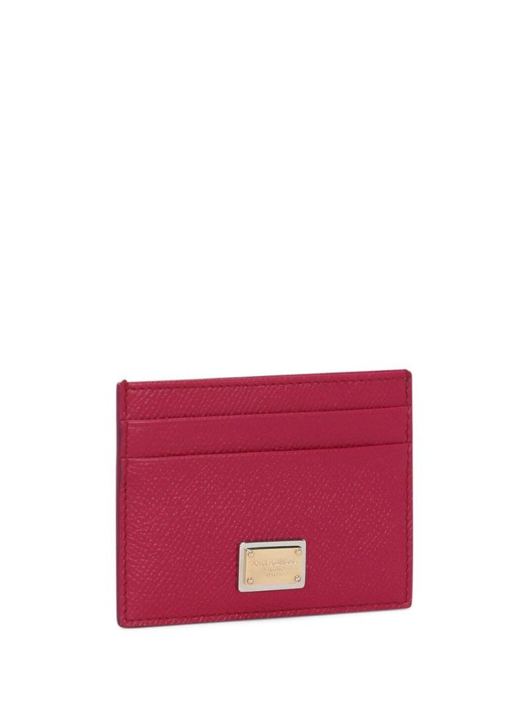 Red Dauphine Leather Card Holder