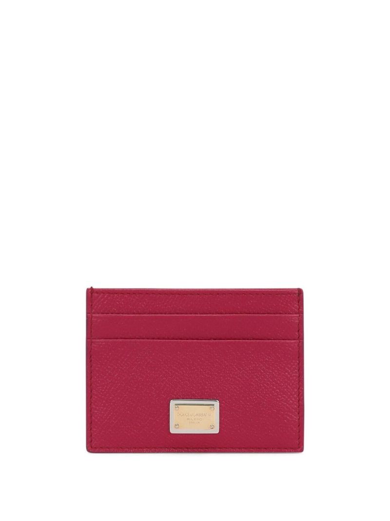 Red Dauphine Leather Card Holder