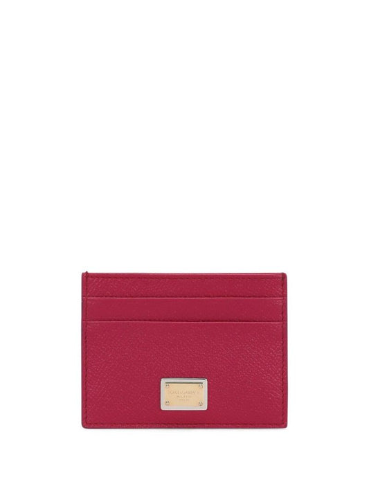 Red Dauphine Leather Card Holder