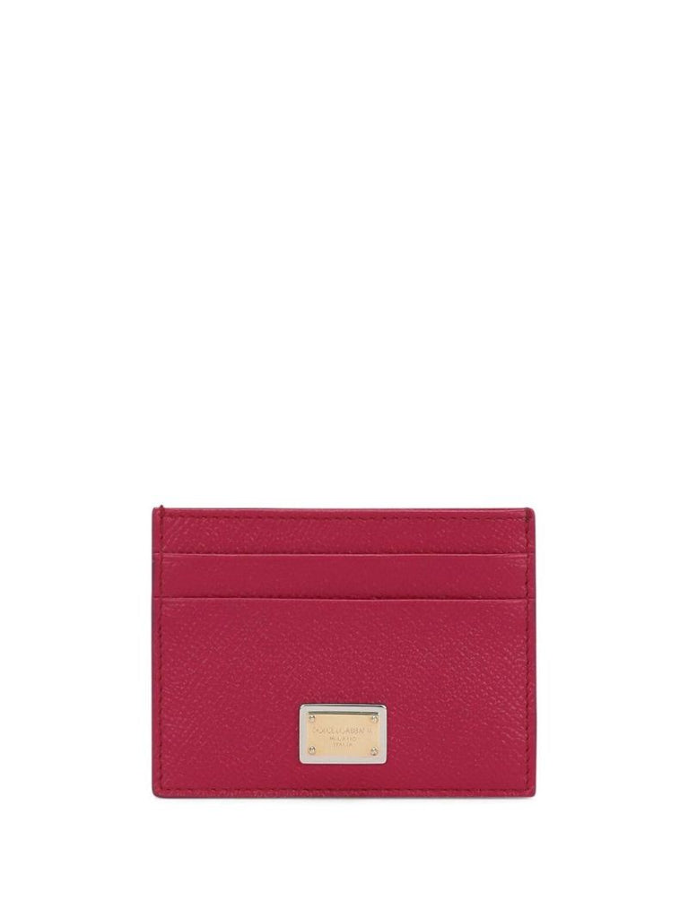 Red Dauphine Leather Card Holder