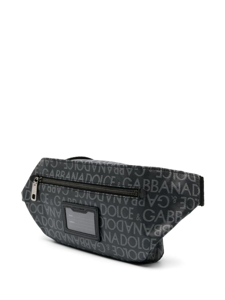 Black Logo Jacquard Belt Bag