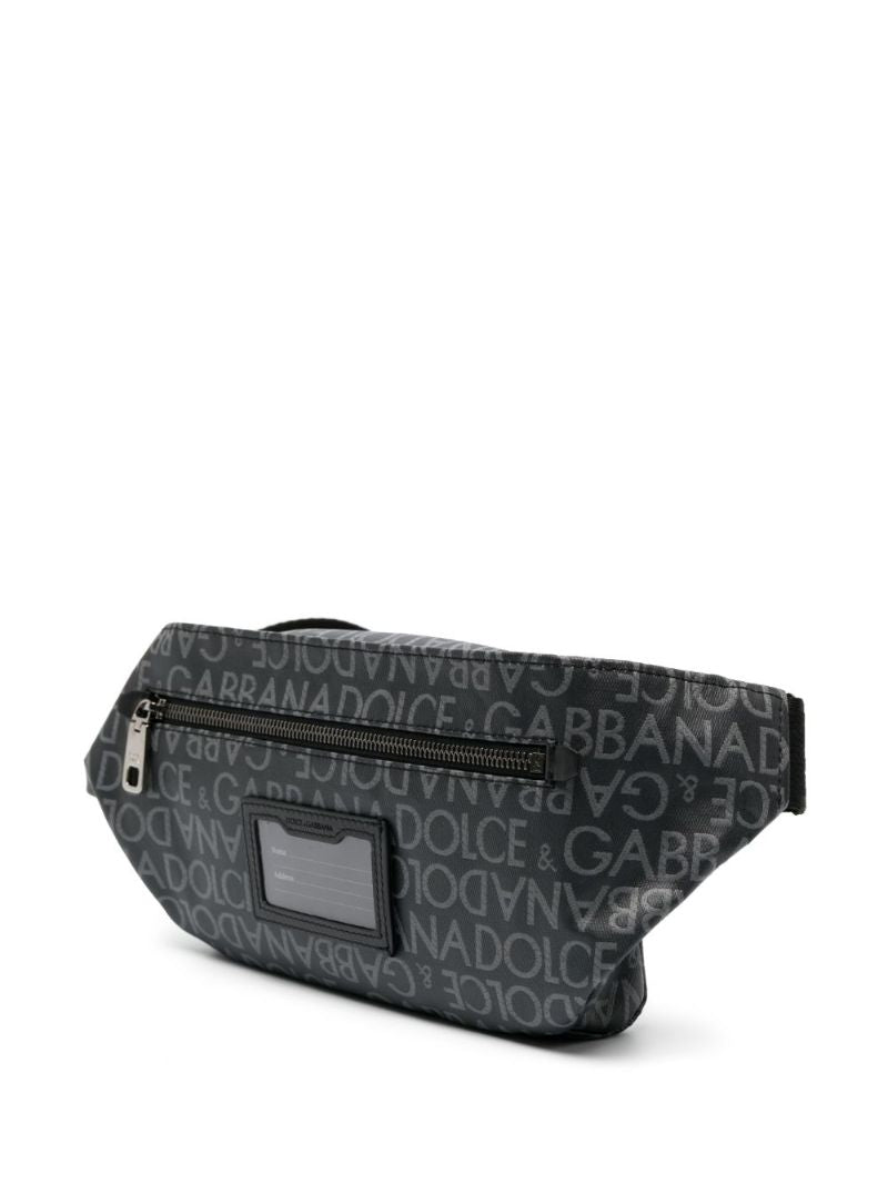 Black Logo Jacquard Belt Bag