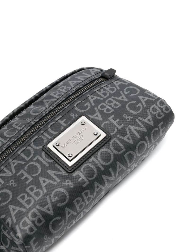 Black Logo Jacquard Belt Bag