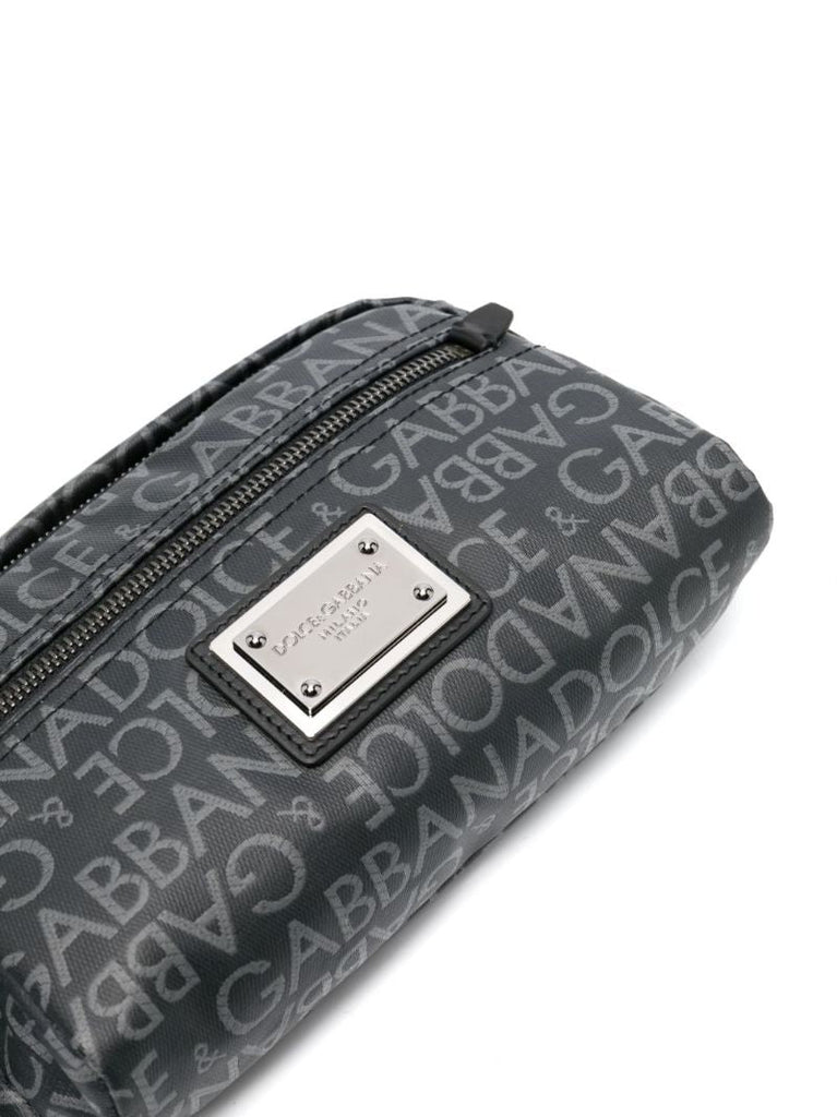 Black Logo Jacquard Belt Bag