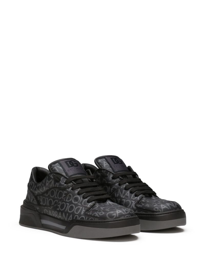 Black New Roma Logo-jacquard Sneakers