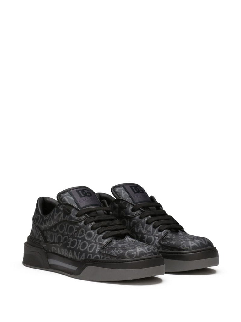 Black New Roma Logo-jacquard Sneakers