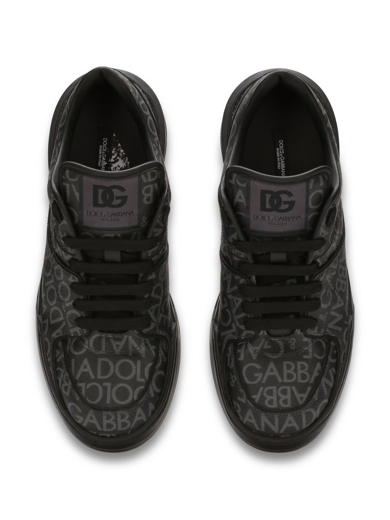 Black New Roma Logo-jacquard Sneakers