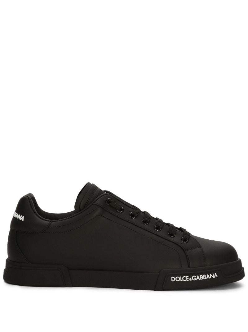 Black Portofino Leather Sneakers
