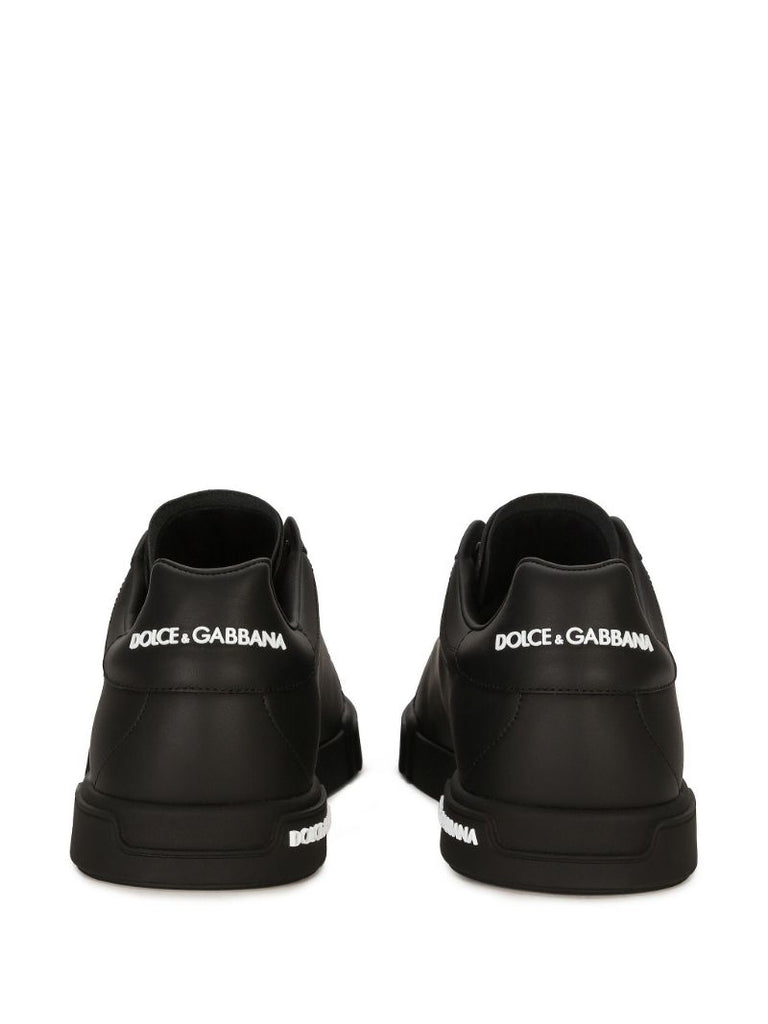 Black Portofino Leather Sneakers
