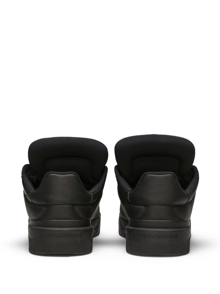 Black Portofino Leather Sneakers