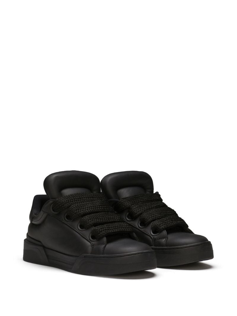 Black Portofino Leather Sneakers