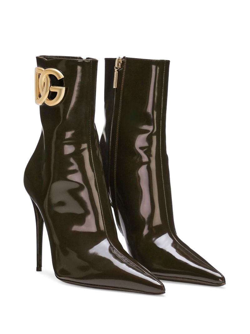 Brown Lollo 105mm Logo-plaque Leather Boots