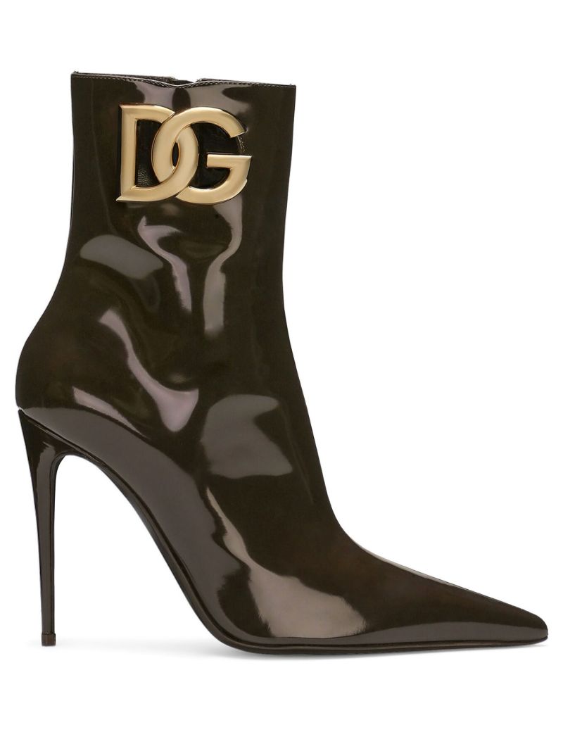 Brown Lollo 105mm Logo-plaque Leather Boots