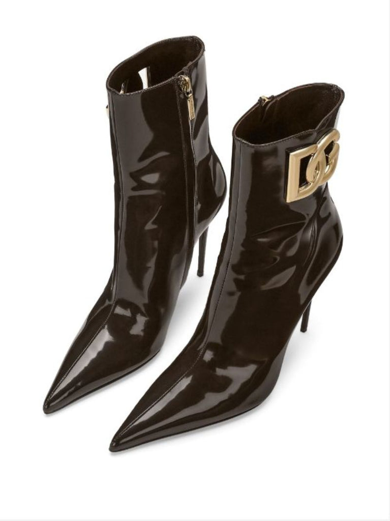 Brown Lollo 105mm Logo-plaque Leather Boots