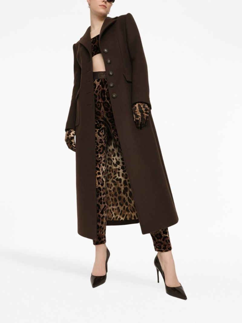Brown Single-breasted Long Coat
