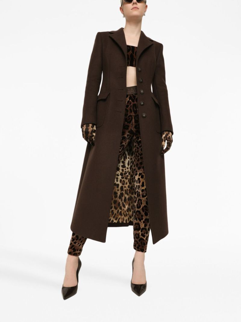 Brown Single-breasted Long Coat