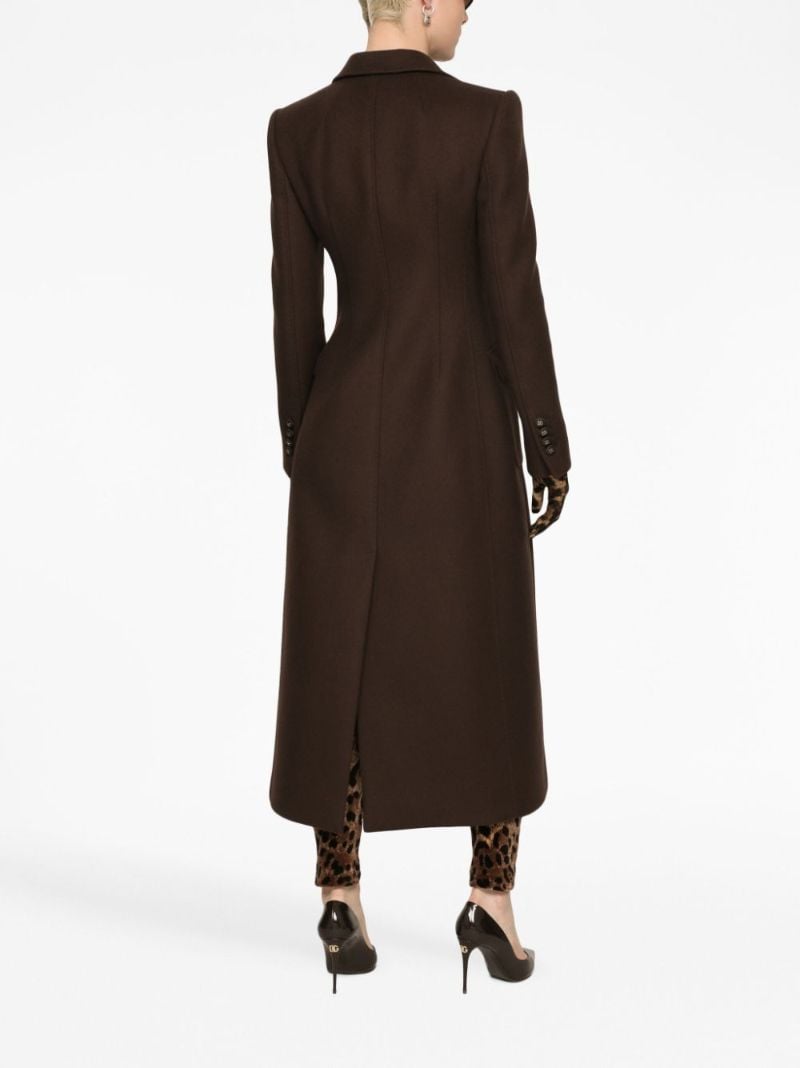 Brown Single-breasted Long Coat