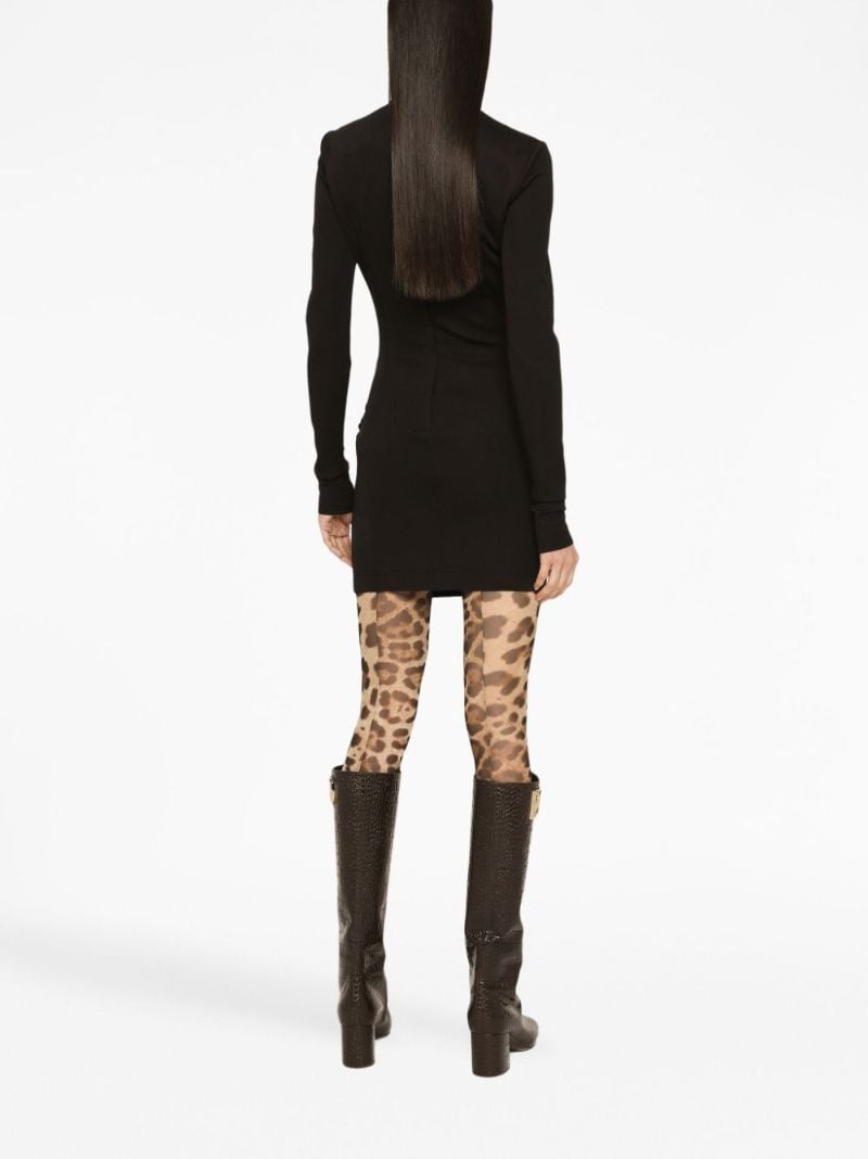 Black Milano Ruched Mini Dress