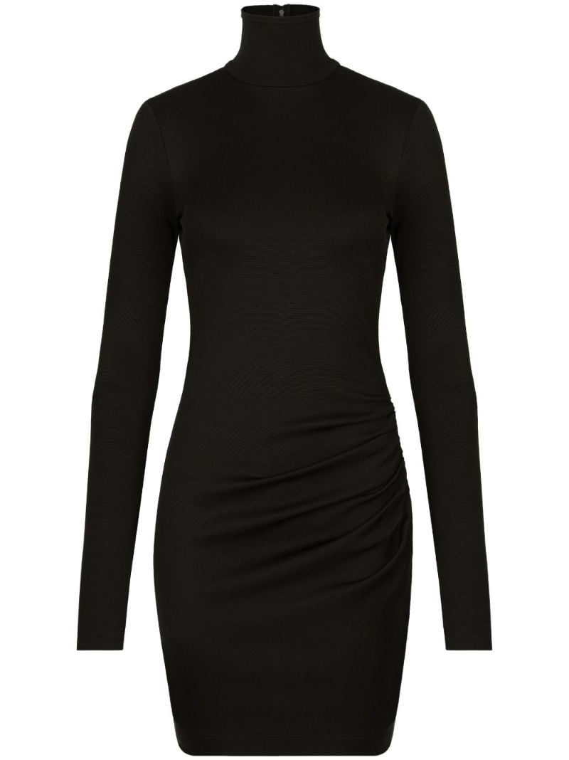 Black Milano Ruched Mini Dress