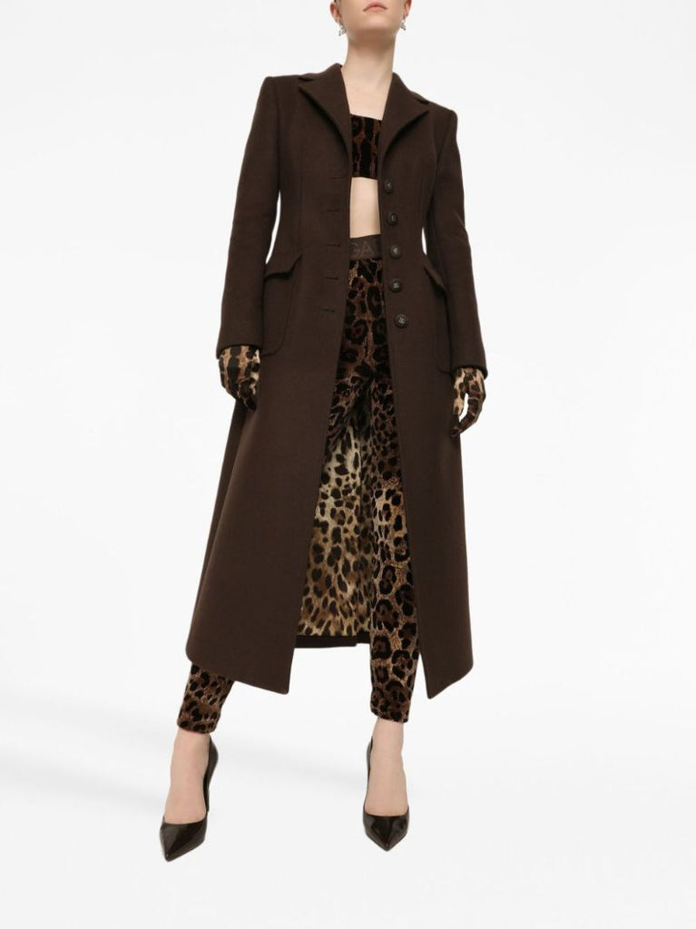 Brown Leopard-jacquard Crop Top