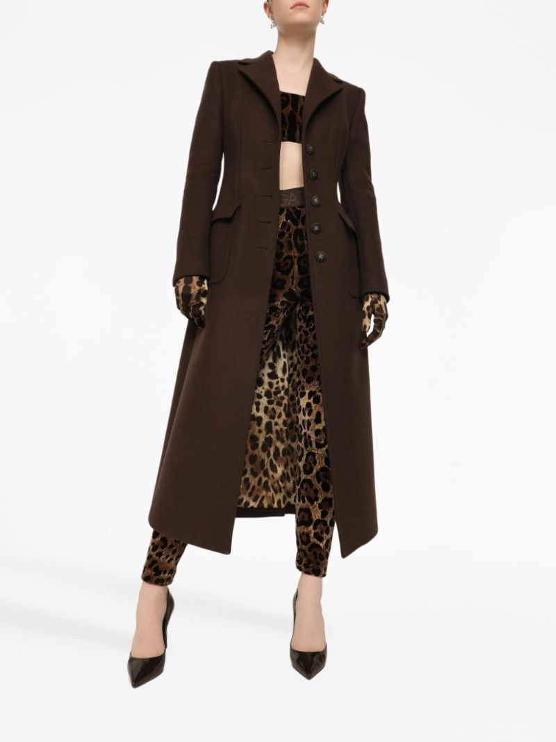 Brown Leopard-jacquard Crop Top