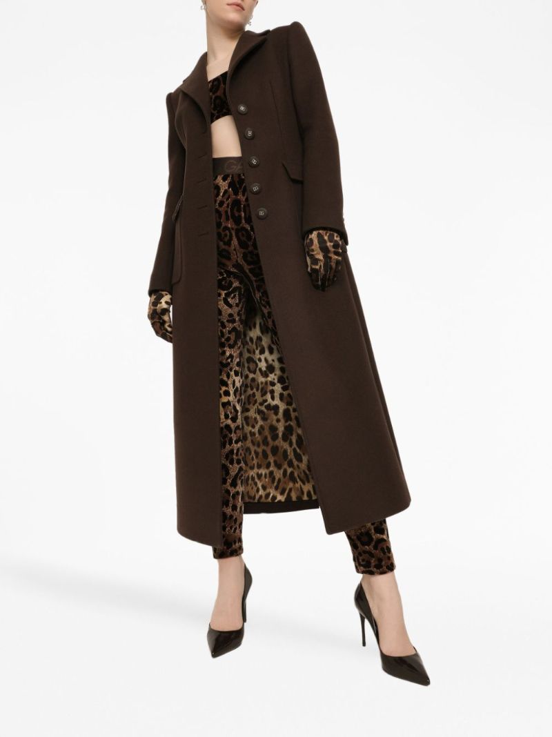 Brown Leopard-jacquard Crop Top