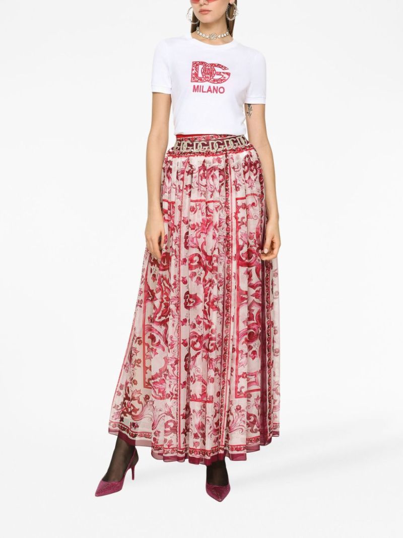 White Logo Embroidered Cotton T-shirt