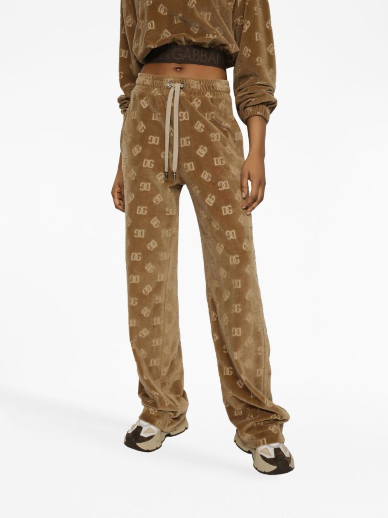 Brown Dg Logo-jacquard Track Pants