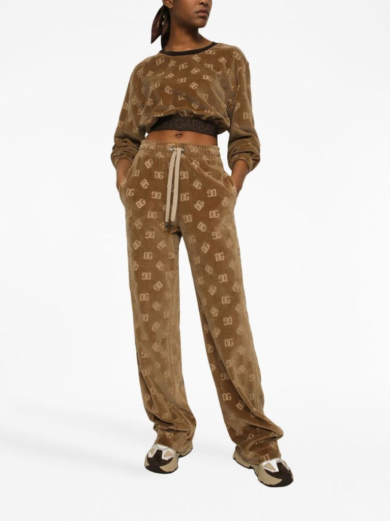 Brown Dg Logo-jacquard Track Pants