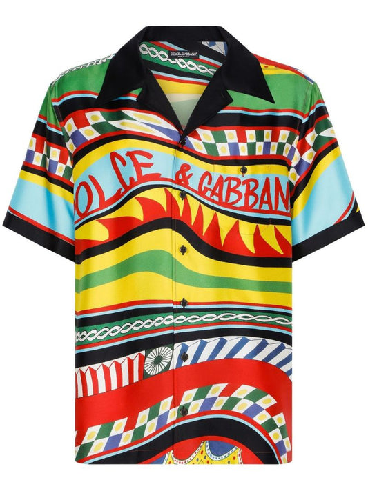 Multicolour Silk Carreto Print Shirt