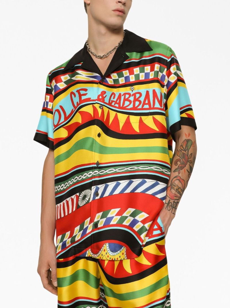 Multicolour Silk Carreto Print Shirt