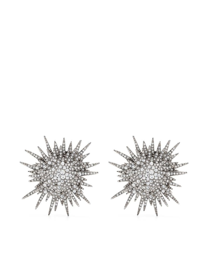 Silver-tone Crystal Stud Earrings