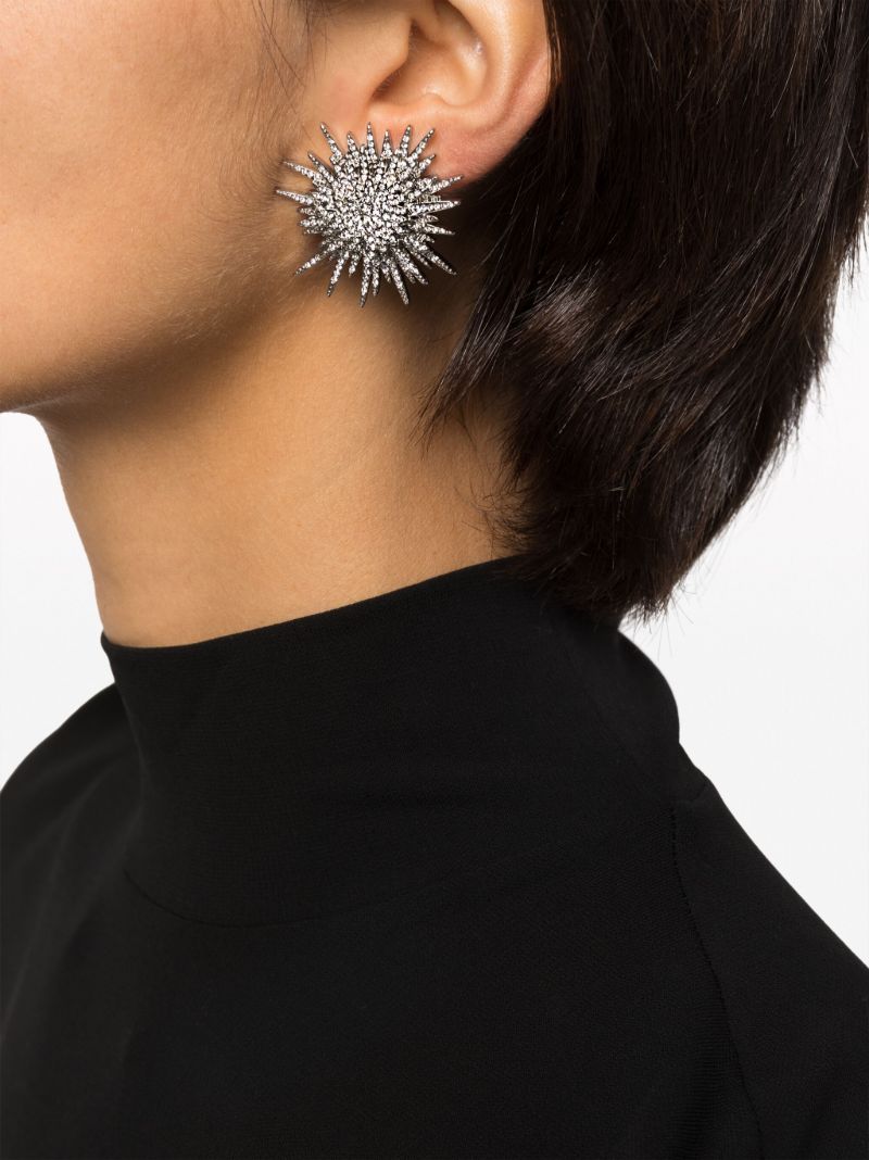 Silver-tone Crystal Stud Earrings