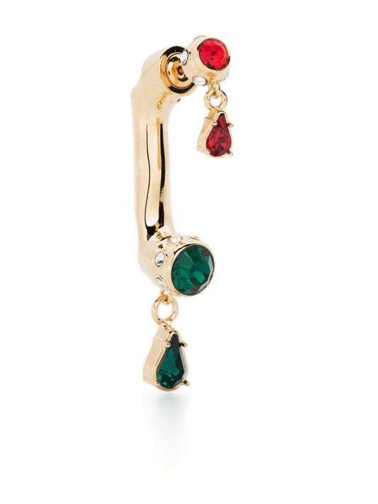 Gold-tone Mono Phone Drop Earring