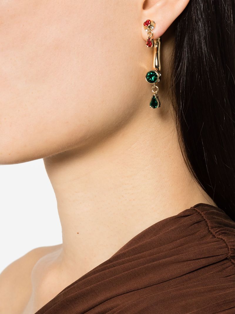 Gold-tone Mono Phone Drop Earring