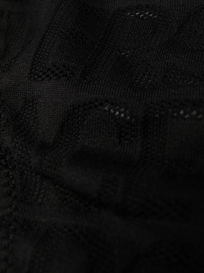 Black Versace Allover Lace Thong