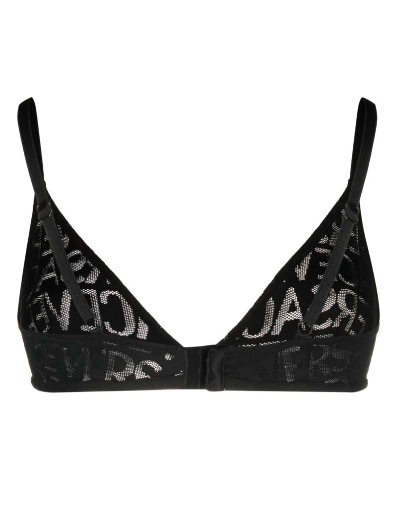 Black Logo Mesh Bra