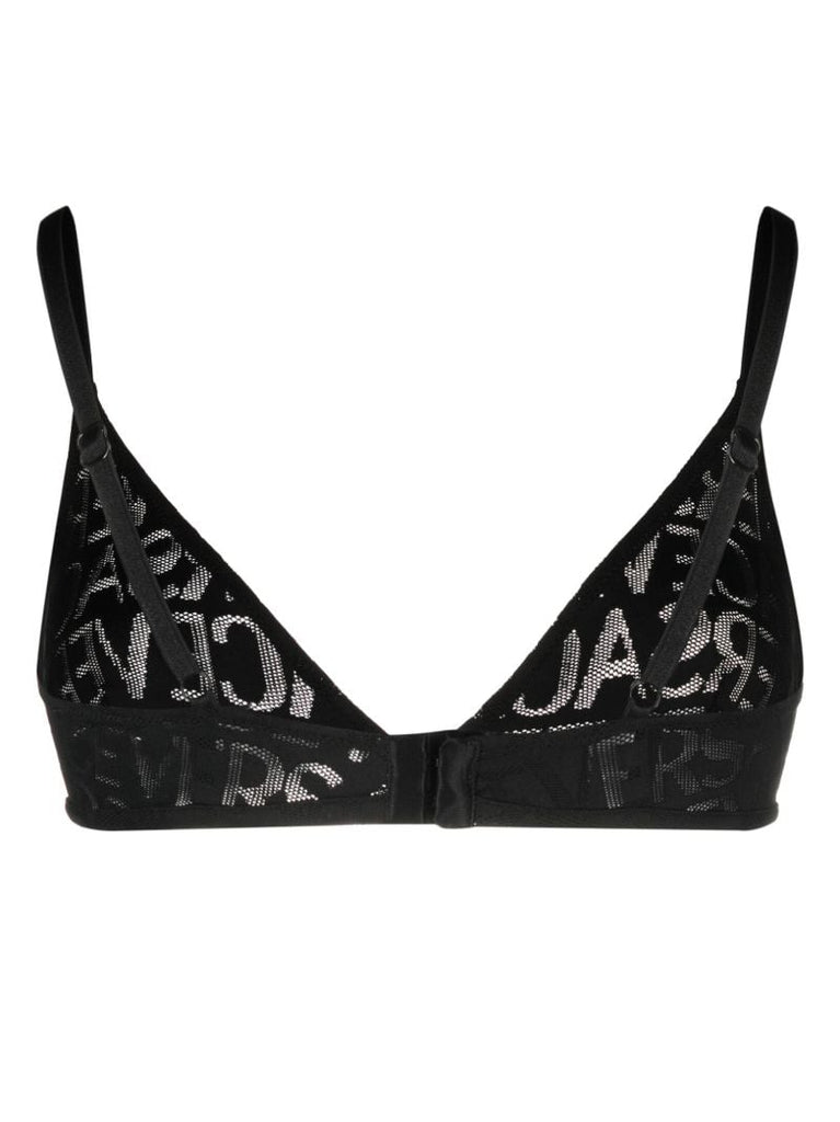 Black Logo Mesh Bra